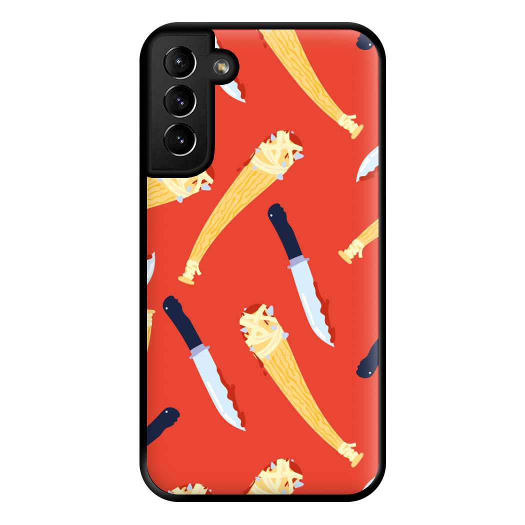 Knives And Bats Pattern - Halloween Phone Case for Galaxy S21 Plus