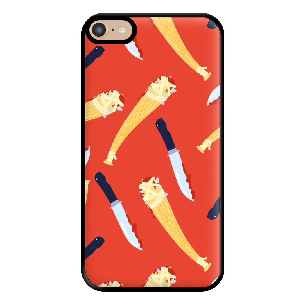 Knives And Bats Pattern - Halloween Phone Case for iPhone 6 Plus / 7 Plus / 8 Plus