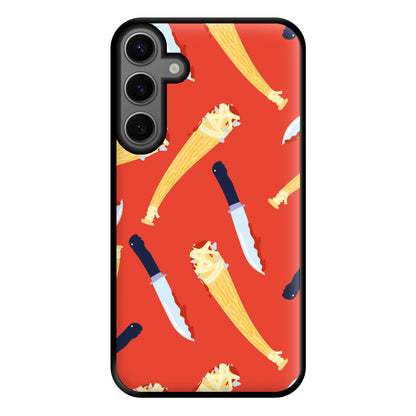 Knives And Bats Pattern - Halloween Phone Case for Galaxy S23FE