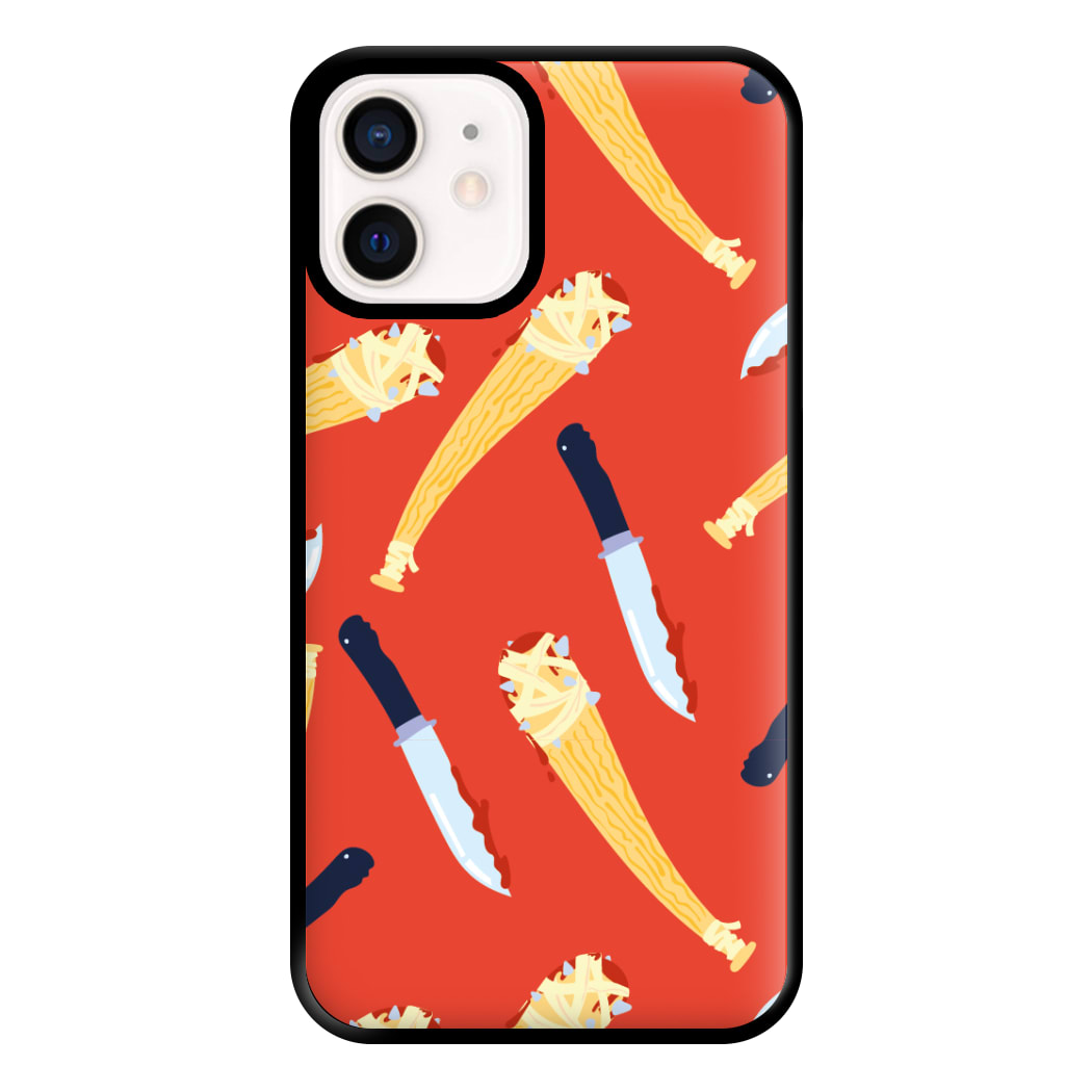 Knives And Bats Pattern - Halloween Phone Case for iPhone 13 Mini