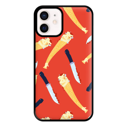 Knives And Bats Pattern - Halloween Phone Case for iPhone 13 Mini