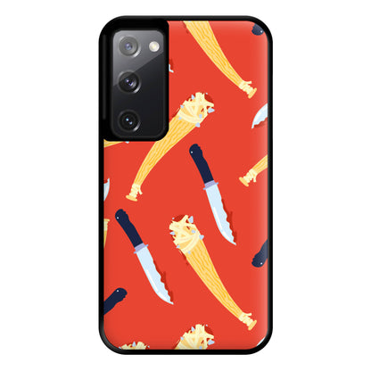 Knives And Bats Pattern - Halloween Phone Case for Galaxy S20FE