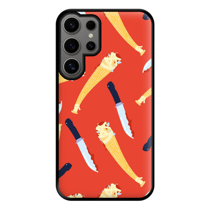 Knives And Bats Pattern - Halloween Phone Case for Galaxy S24 Ultra