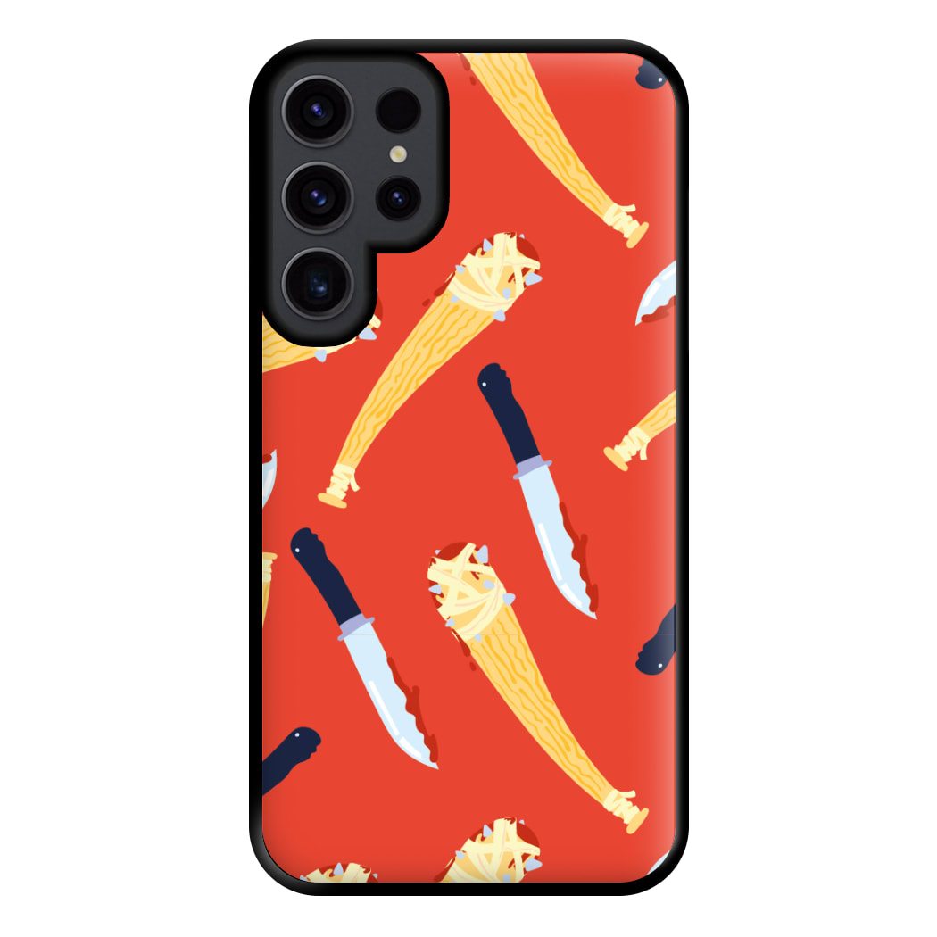 Knives And Bats Pattern - Halloween Phone Case for Galaxy S23 Ultra