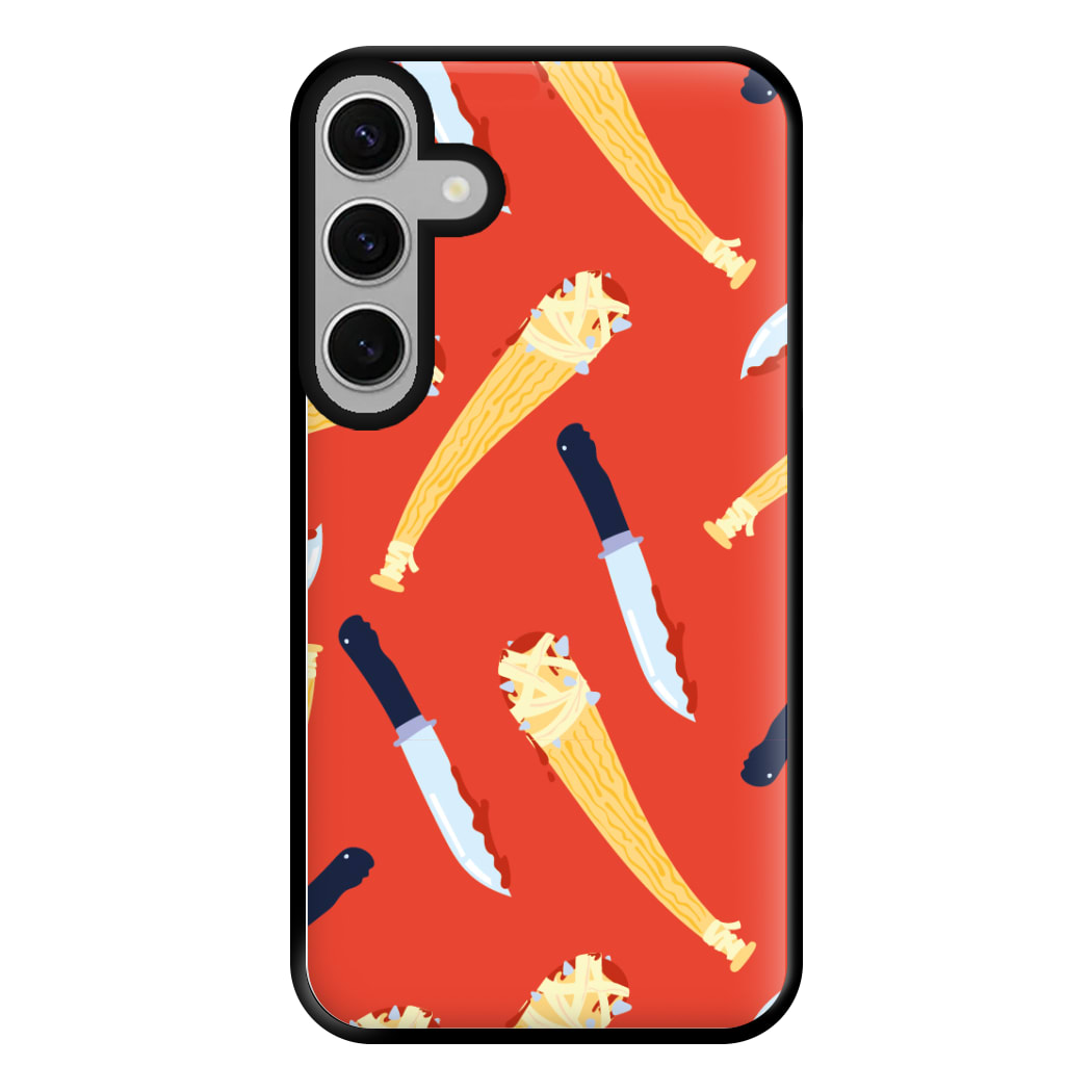 Knives And Bats Pattern - Halloween Phone Case for Galaxy S24FE