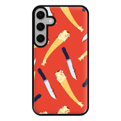 Knives And Bats Pattern - Halloween Phone Case for Galaxy S24FE