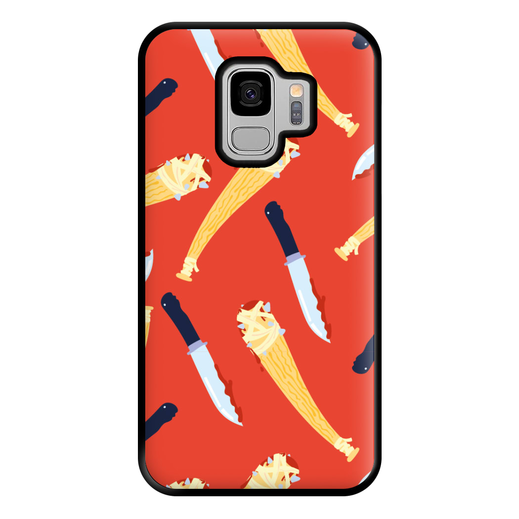 Knives And Bats Pattern - Halloween Phone Case for Galaxy S9 Plus