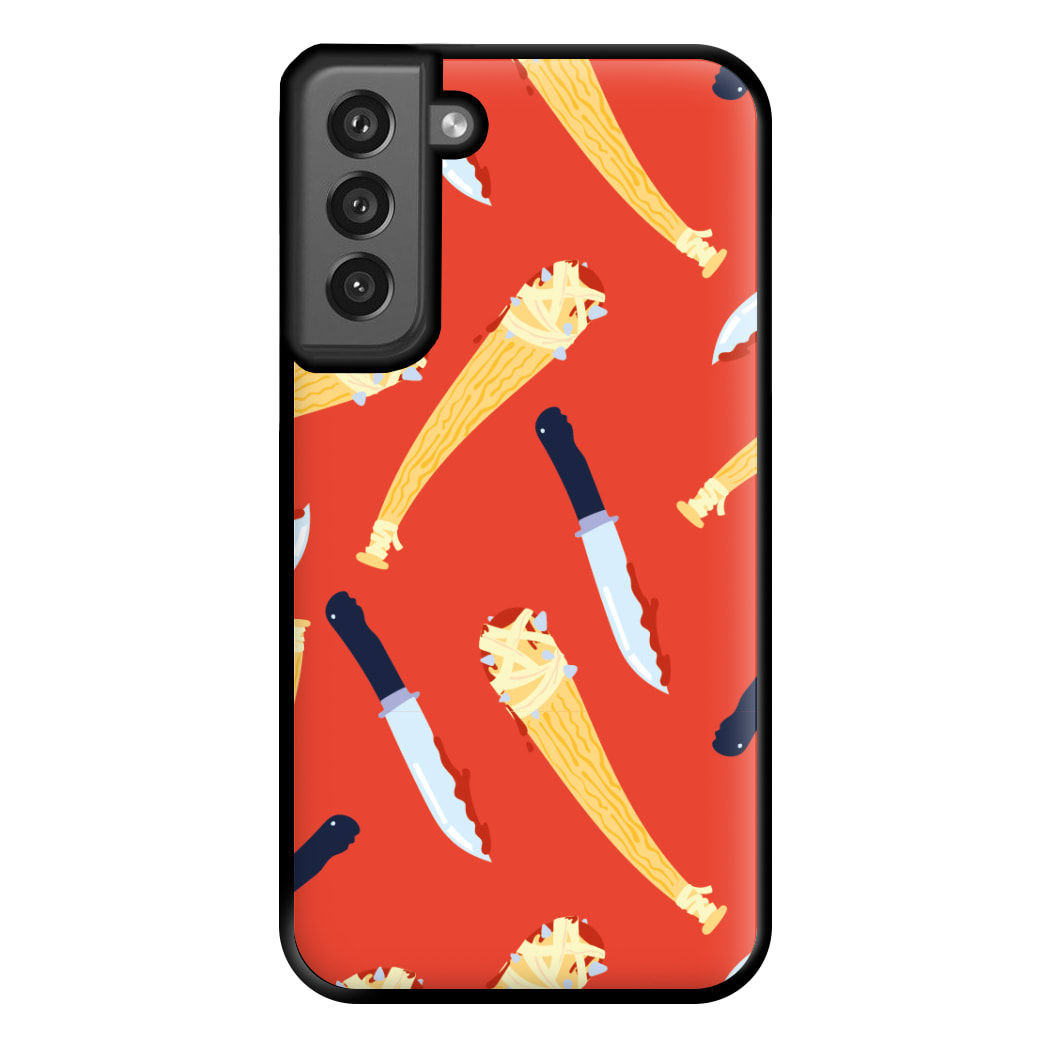 Knives And Bats Pattern - Halloween Phone Case for Galaxy S21FE