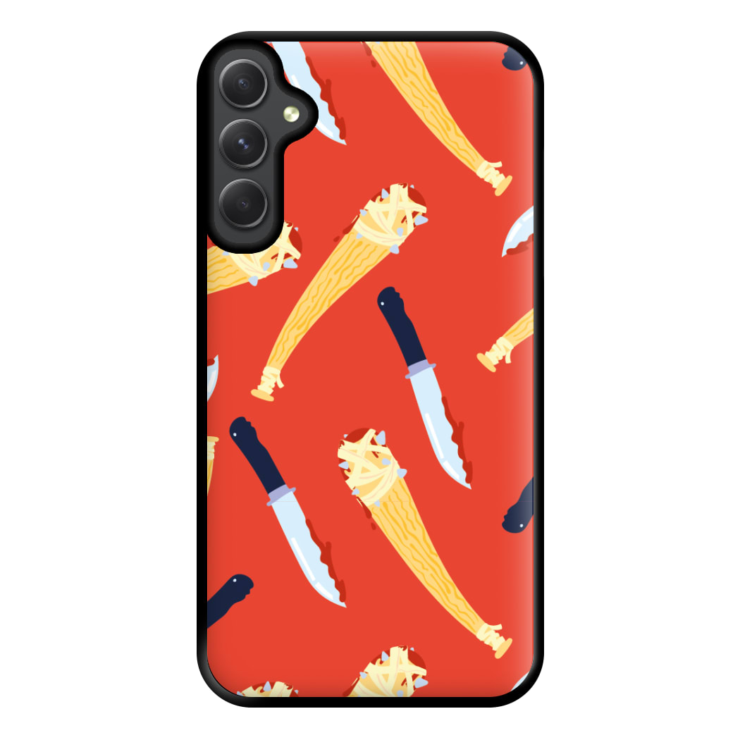 Knives And Bats Pattern - Halloween Phone Case for Galaxy A34