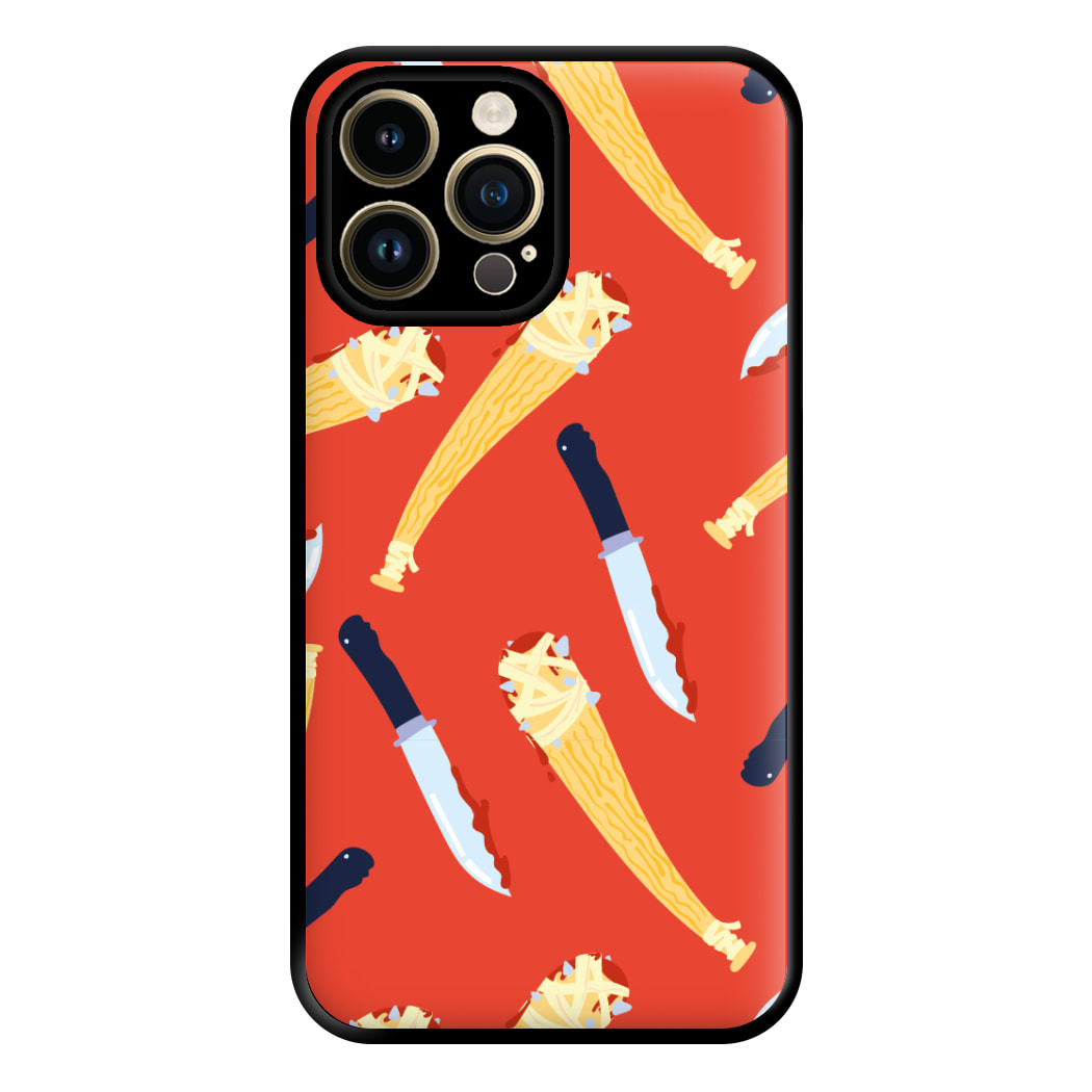 Knives And Bats Pattern - Halloween Phone Case for iPhone 14 Pro Max