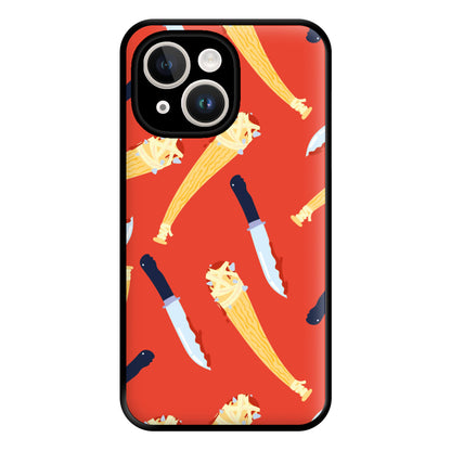 Knives And Bats Pattern - Halloween Phone Case for iPhone 14 Plus