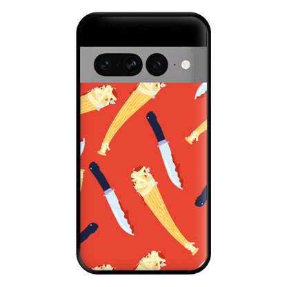 Knives And Bats Pattern - Halloween Phone Case for Google Pixel 7 Pro