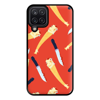 Knives And Bats Pattern - Halloween Phone Case for Galaxy A12