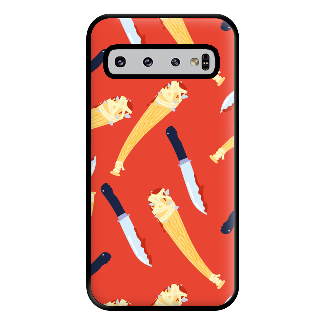 Knives And Bats Pattern - Halloween Phone Case for Galaxy S10 Plus