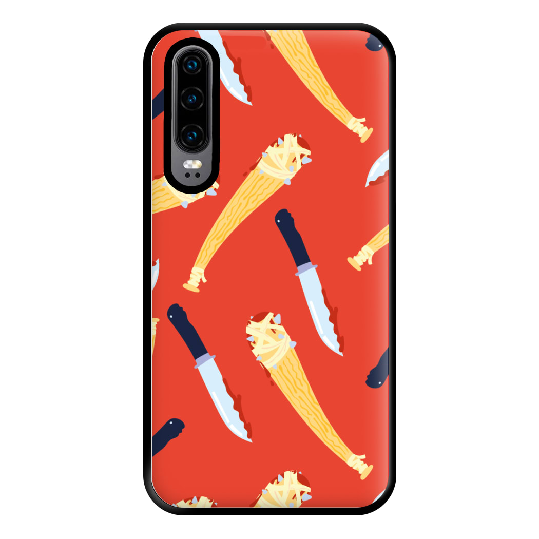 Knives And Bats Pattern - Halloween Phone Case for Huawei P30