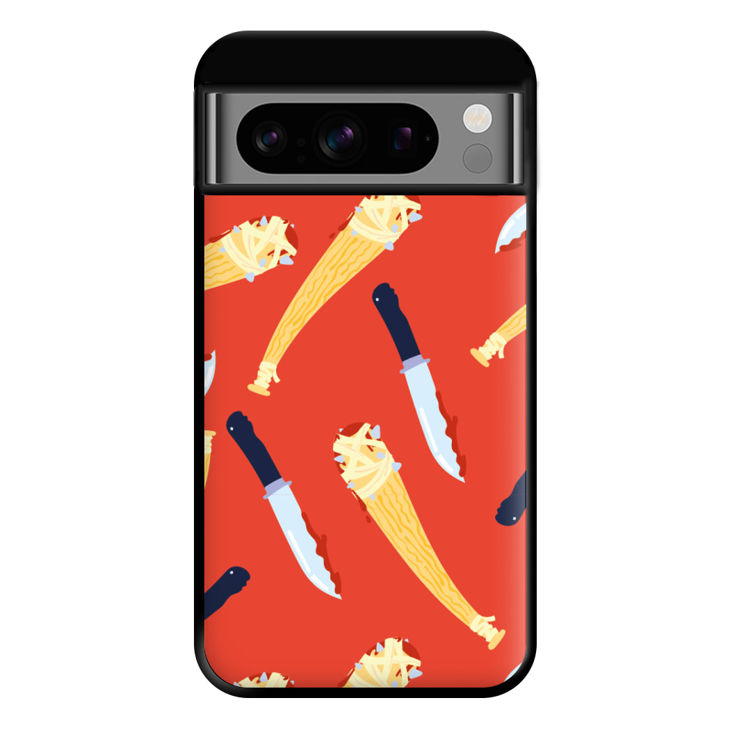 Knives And Bats Pattern - Halloween Phone Case for Google Pixel 8 Pro