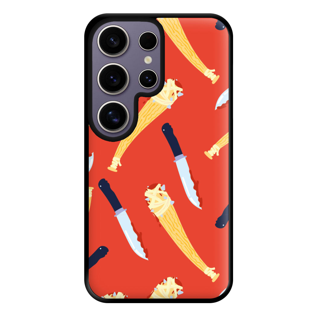 Knives And Bats Pattern - Halloween Phone Case for Galaxy S25 Ultra