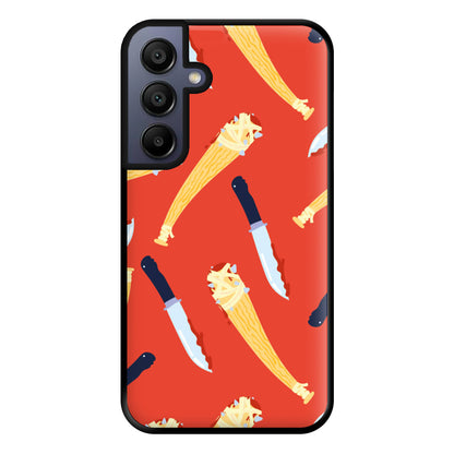 Knives And Bats Pattern - Halloween Phone Case for Galaxy A15