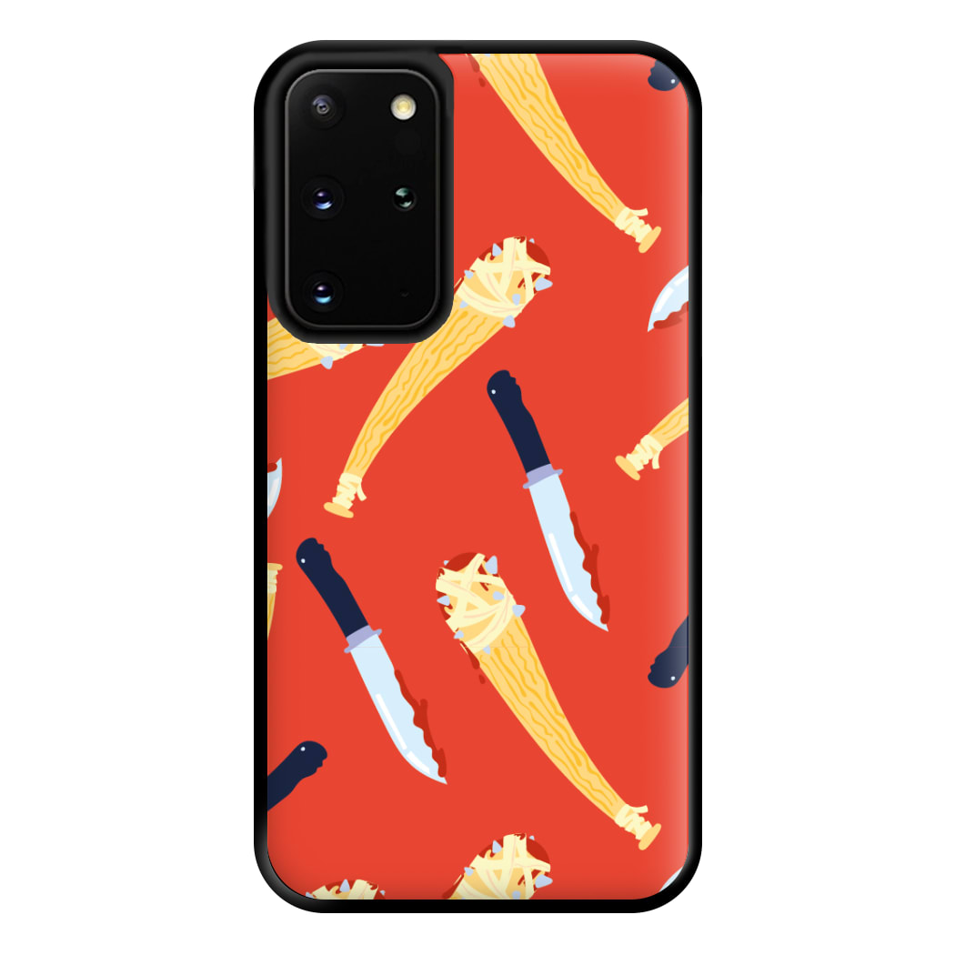 Knives And Bats Pattern - Halloween Phone Case for Galaxy S20 Plus