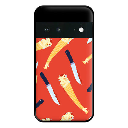 Knives And Bats Pattern - Halloween Phone Case for Google Pixel 6a