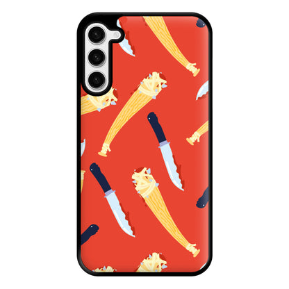 Knives And Bats Pattern - Halloween Phone Case for Galaxy S23 Plus