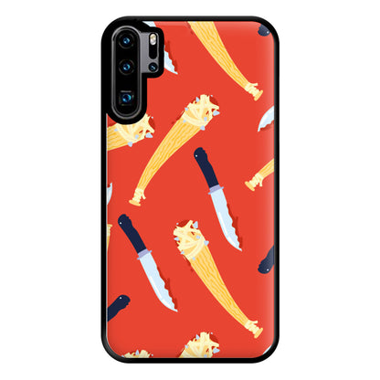 Knives And Bats Pattern - Halloween Phone Case for Huawei P30 Pro