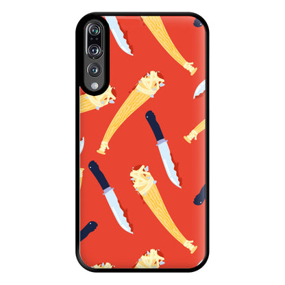 Knives And Bats Pattern - Halloween Phone Case for Huawei P20 Pro