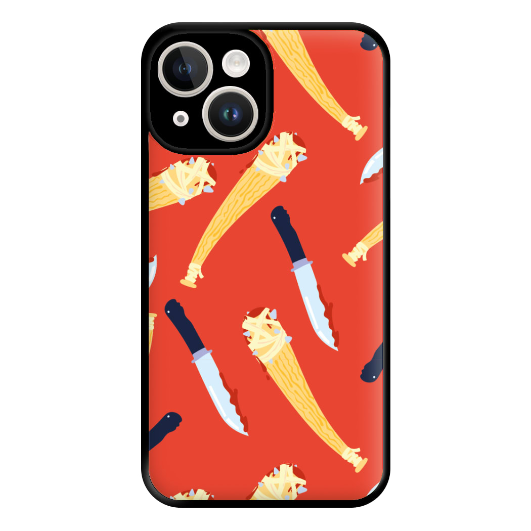 Knives And Bats Pattern - Halloween Phone Case for iPhone 14