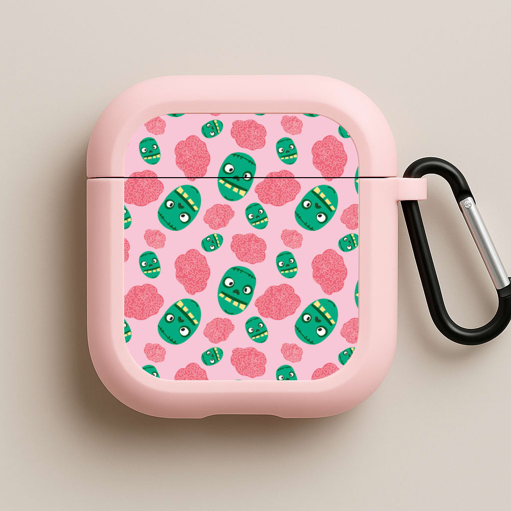 Frankenstein And Brains - Halloween Pink AirPods Case