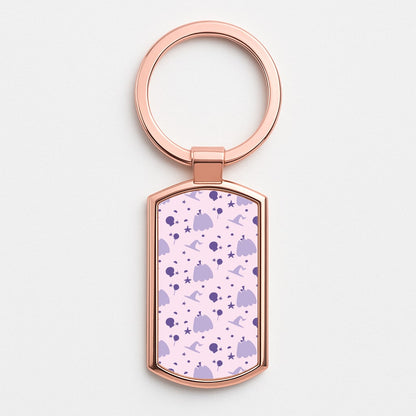 Halloween Pattern 5 Rose Gold Keyring