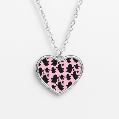 Halloween Pattern 8 Heart Necklace