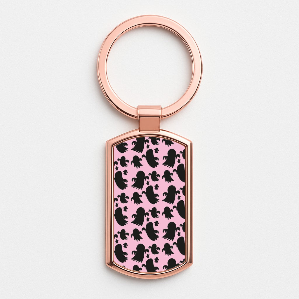 Halloween Pattern 8 Rose Gold Keyring