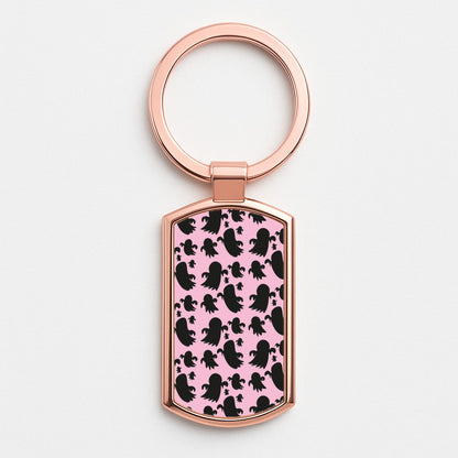 Halloween Pattern 8 Rose Gold Keyring