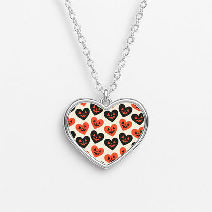 Halloween Pattern 13 Heart Necklace