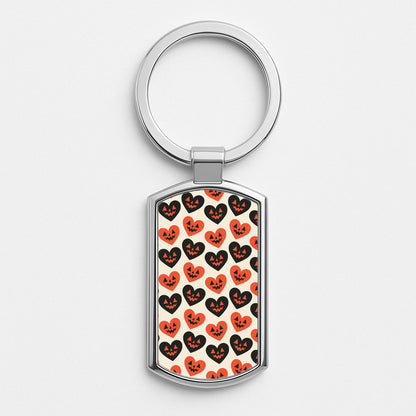 Halloween Pattern 13 Silver Keyring