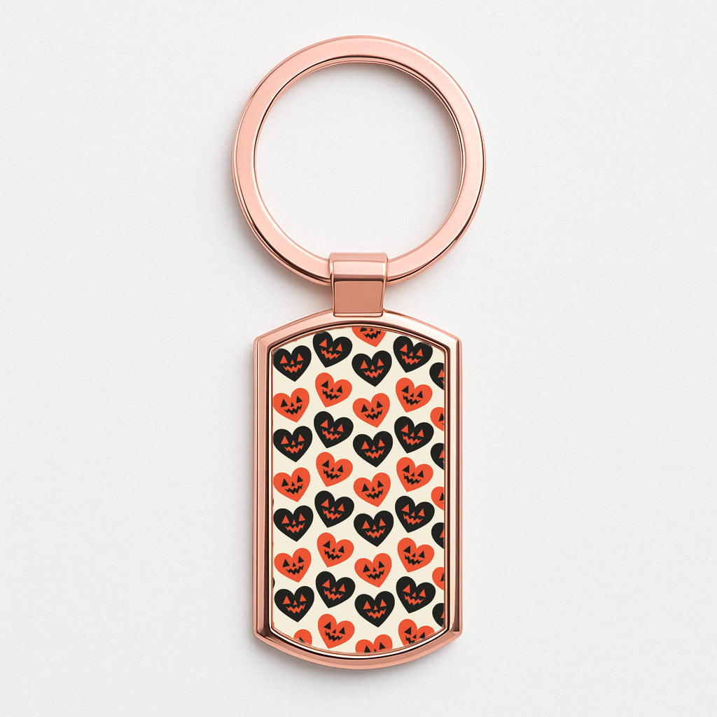 Halloween Pattern 13 Rose Gold Keyring