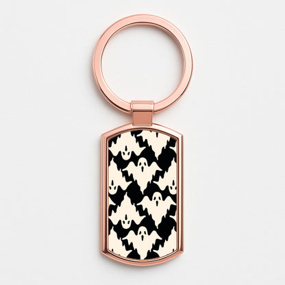 Halloween Pattern 17 Rose Gold Keyring