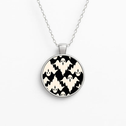 Halloween Pattern 17 Circle Necklace
