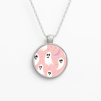 Halloween Pattern 18 Circle Necklace