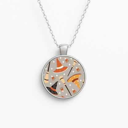 Halloween Pattern 19 Circle Necklace