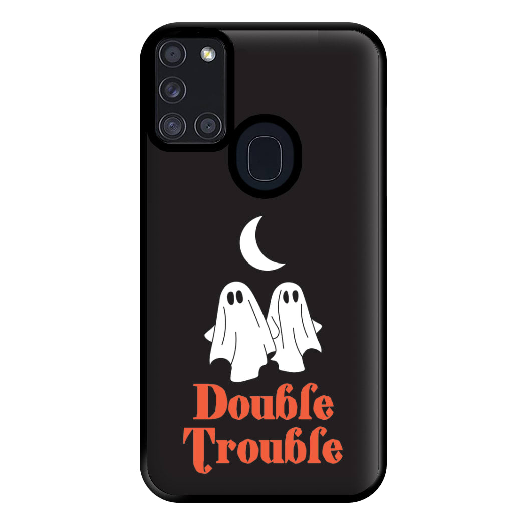 Double Trouble Black Phone Case for Galaxy A21s