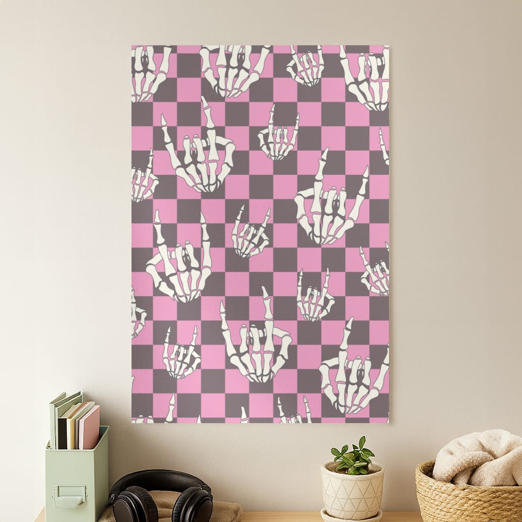 Rock On Skeleton Poster
