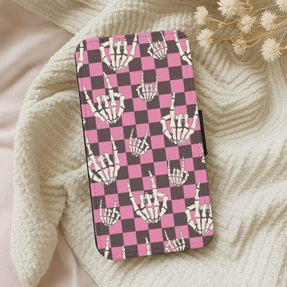 Rock On Skeleton Wallet Phone Case