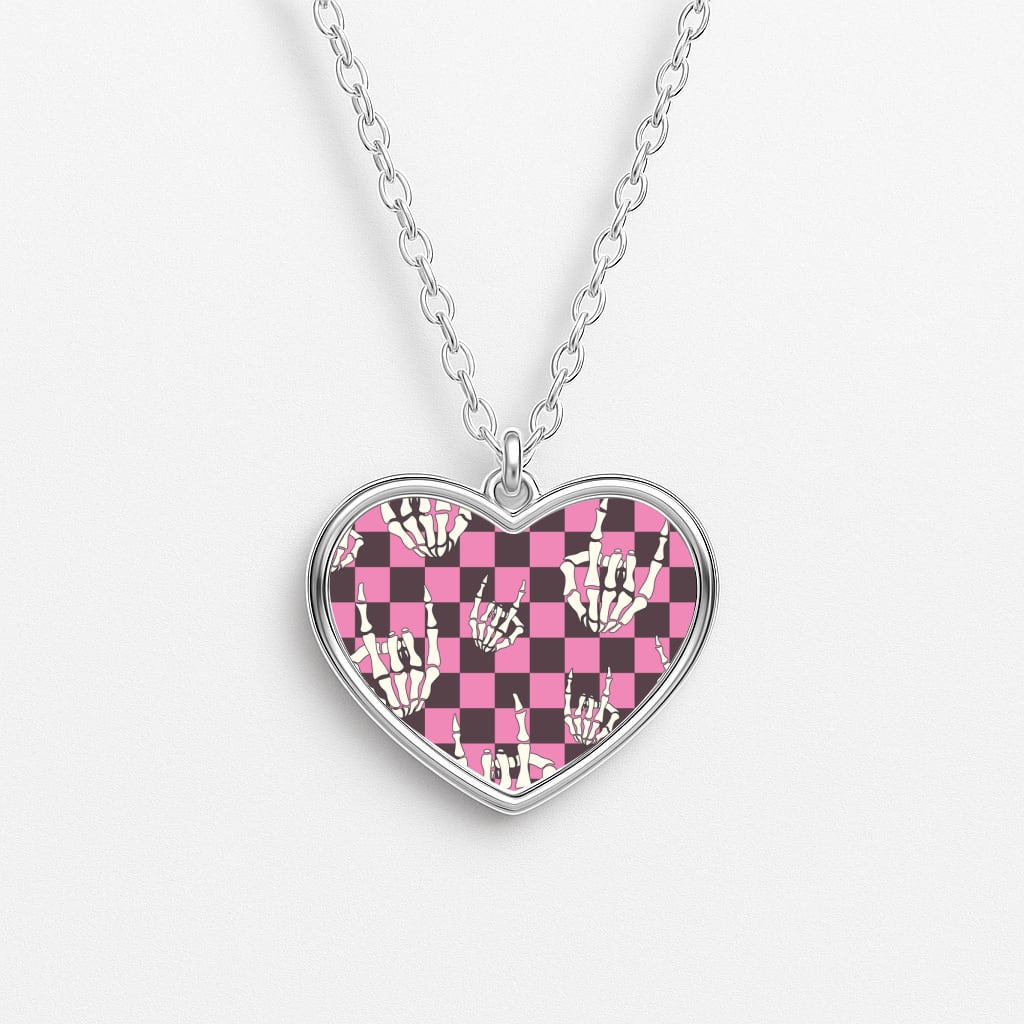 Rock On Skeleton Heart Necklace