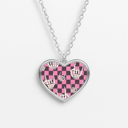 Rock On Skeleton Heart Necklace
