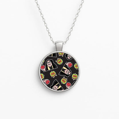 Witch Pattern Circle Necklace