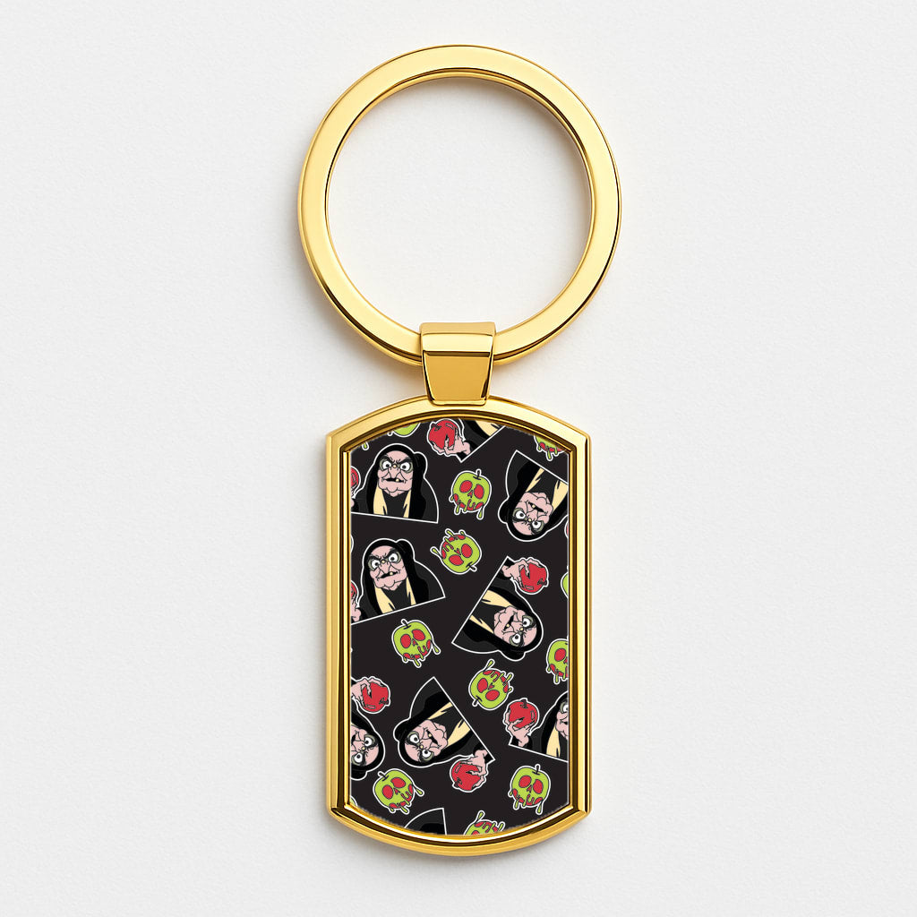 Witch Pattern Gold Keyring