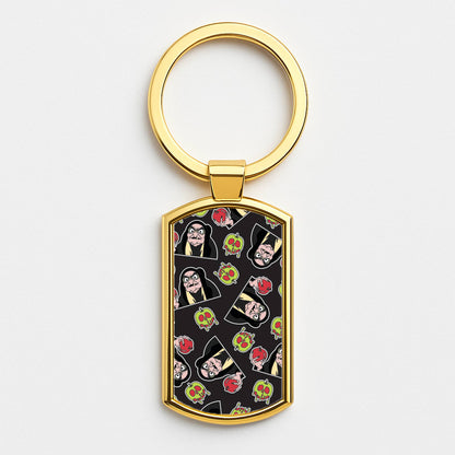Witch Pattern Gold Keyring