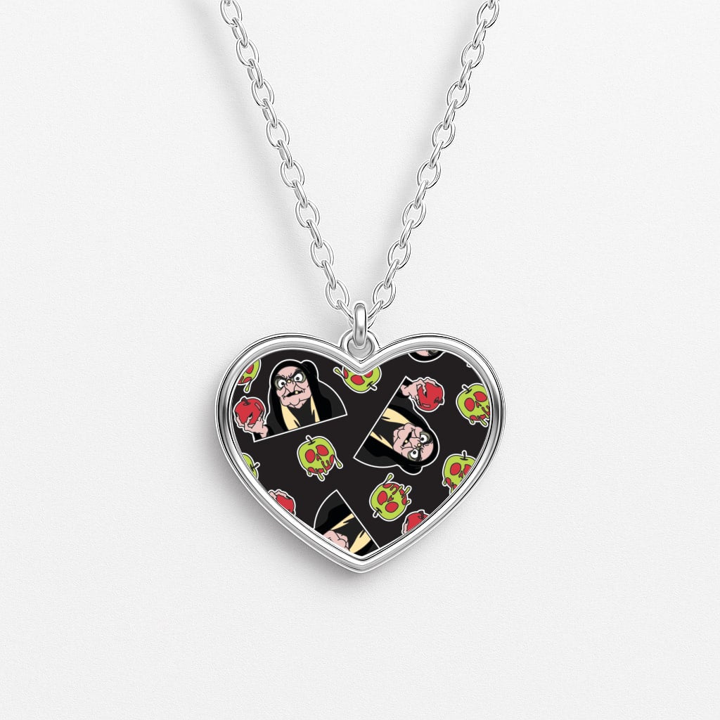 Witch Pattern Heart Necklace