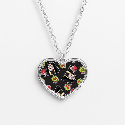 Witch Pattern Heart Necklace